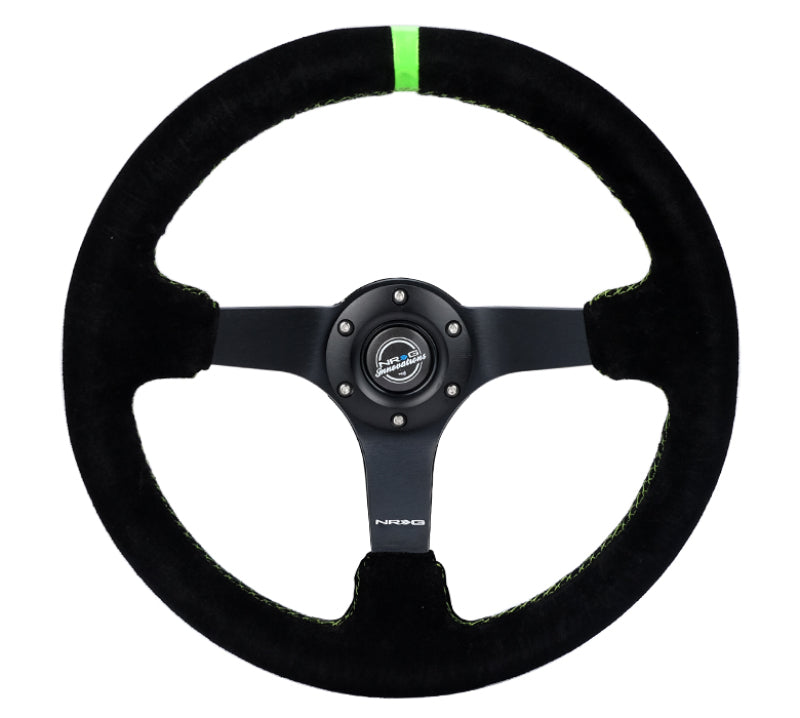 
                      
                        NRG Reinforced Steering Wheel 350mm/3in. Deep Blk Suede/ Neon Green Stitch w/5mm Matte Black Spoke
                      
                    