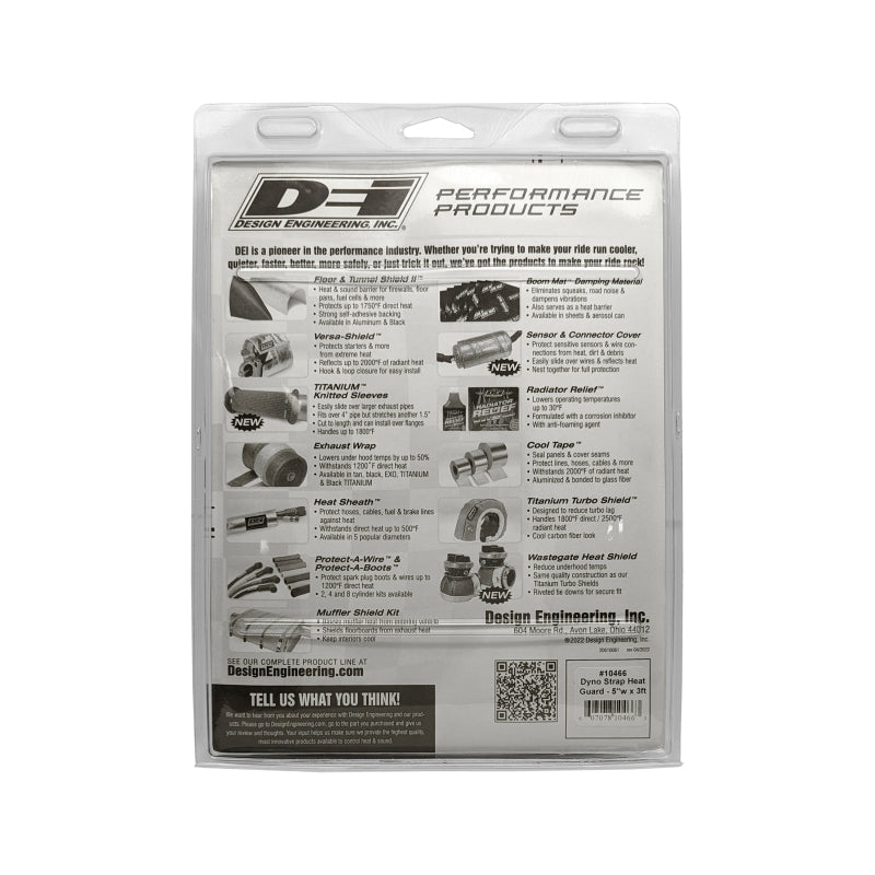 
                      
                        DEI Dyno Strap Heat Guard 5in w x 3ft - Aluminized
                      
                    