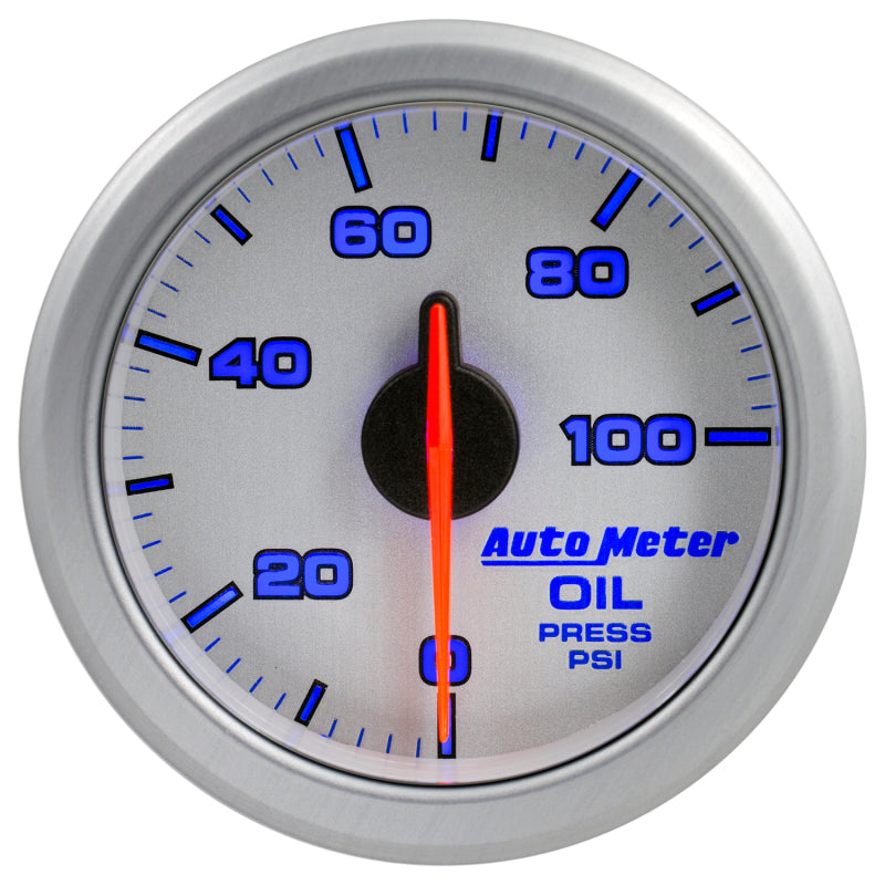 
                      
                        Autometer Airdrive 2-1/6in Oil Pressure Gauge 0-100 PSI - Silver
                      
                    