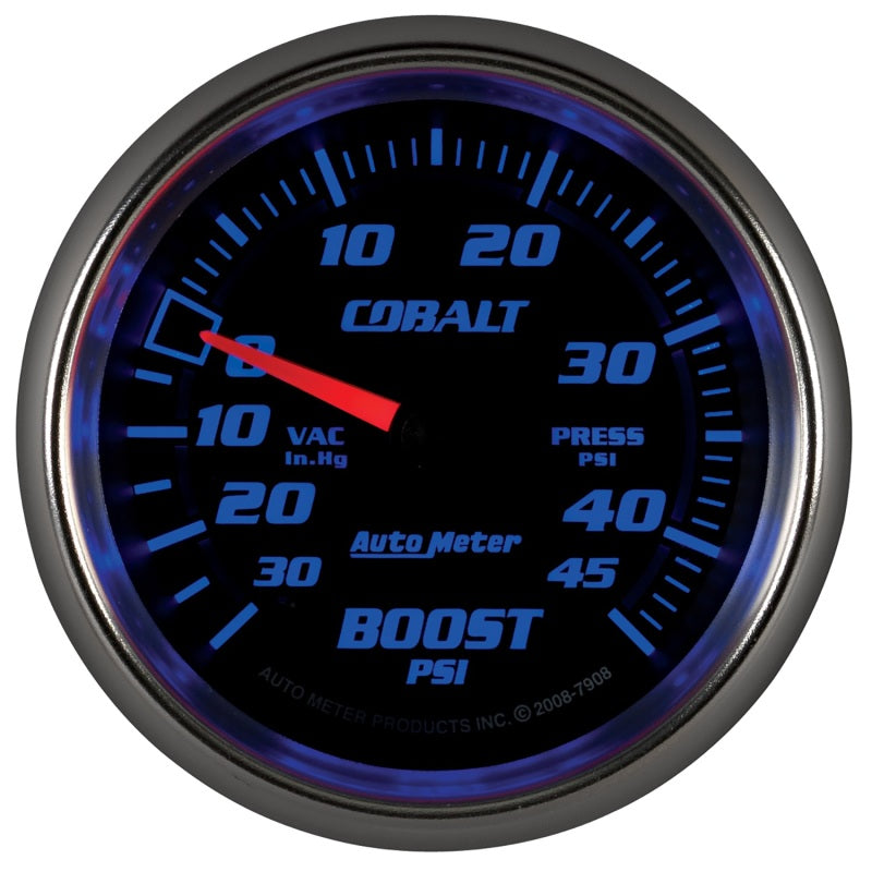 
                      
                        AutoMeter Gauge Vac/Boost 2-5/8in. 30Inhg-45PSI Mechanical Cobalt
                      
                    