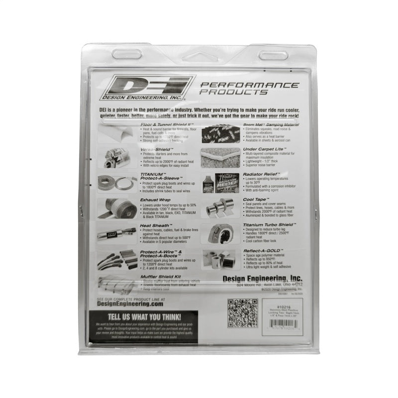 
                      
                        DEI Stainless Steel Positive Locking Tie Eight 1/4in (7mm) x 9in and Four 7mm x 20in
                      
                    