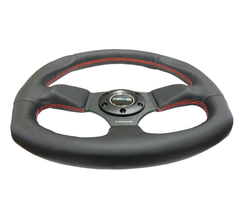 
                      
                        NRG Reinforced Steering Wheel (320mm Horizontal / 330mm Vertical) Leather w/Red Stitching
                      
                    