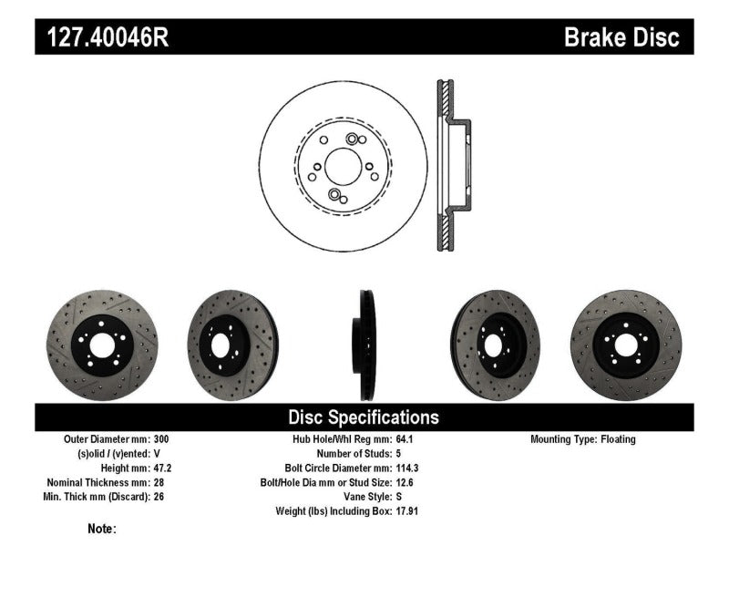 
                      
                        StopTech Nissan 370Z / 01-03 Acura CL / 06 EL / 04-09 TSX / 03-07 Honda Accord Coupe M/T / 05-08 Se
                      
                    