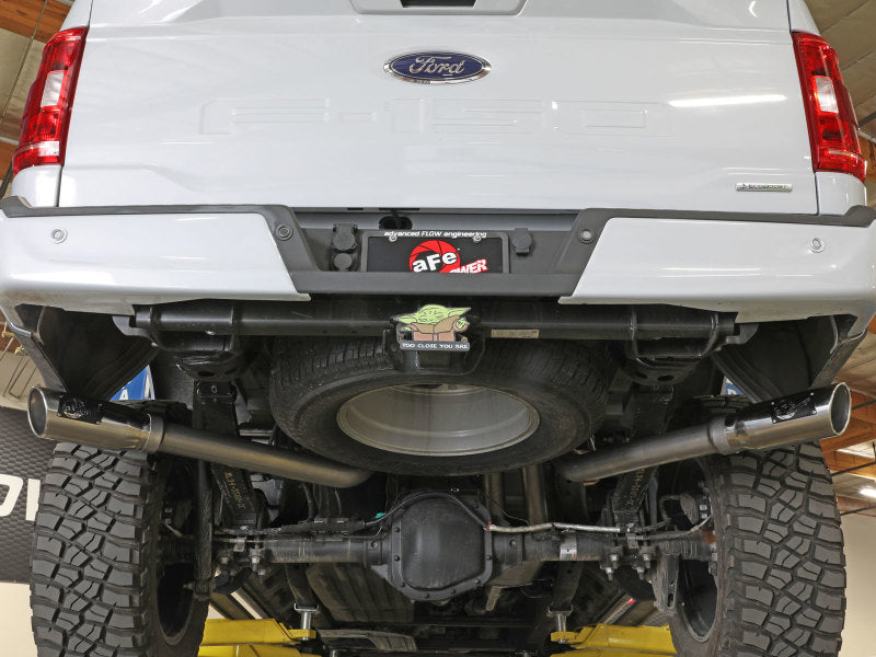 aFe Vulcan 3-calowy układ wydechowy cat-back ze stali nierdzewnej 304, do Forda F-150 V6 2.7L/3.5L (tt)/V8 5.0L z 2021 roku, z polerowanymi końcówkami