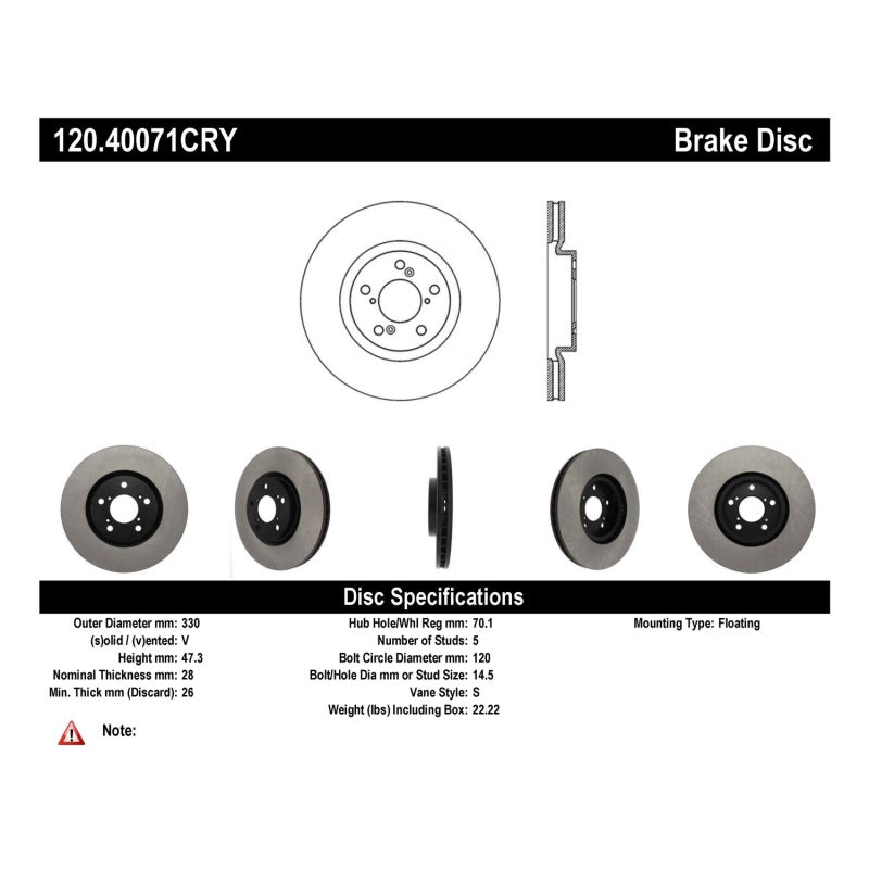 
                      
                        Stoptech 07-13 Acura MDX / 14-17 Acura RLX Cryo Premium Front Brake Rotor
                      
                    