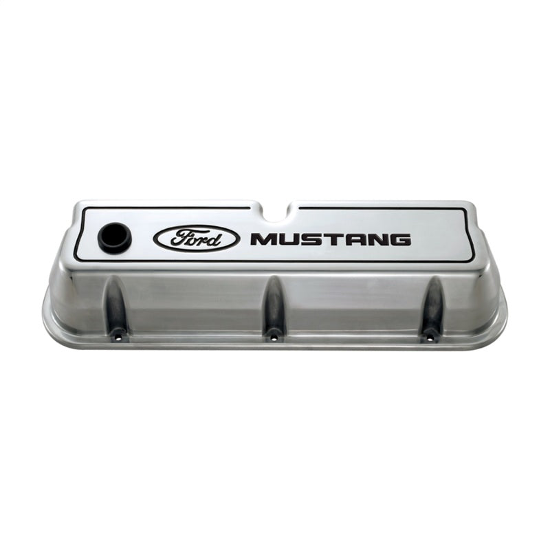 Ford Racing Ford 289/302/351W Druckguss-Ventildeckel – poliert mit schwarzem Logo