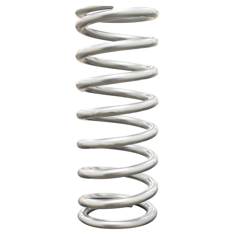 QA1 3-1/2in ID Tapered High Travel Spring - 10in Length x 350lbs/in - Silver Powder Coated