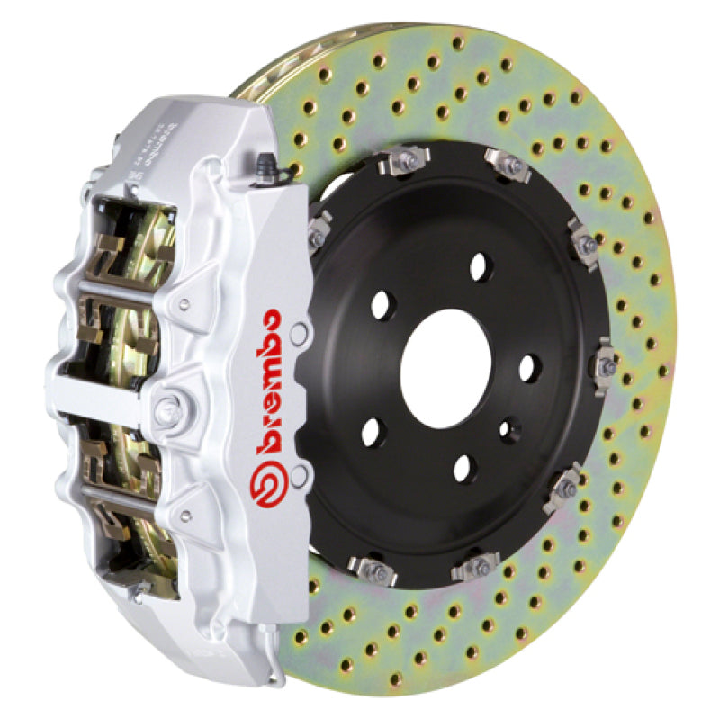 Brembo 07-09 Suburban Front GT BBK 6 Piston Cast 2pc 380x34 2pc Rotor Drilled-Silver