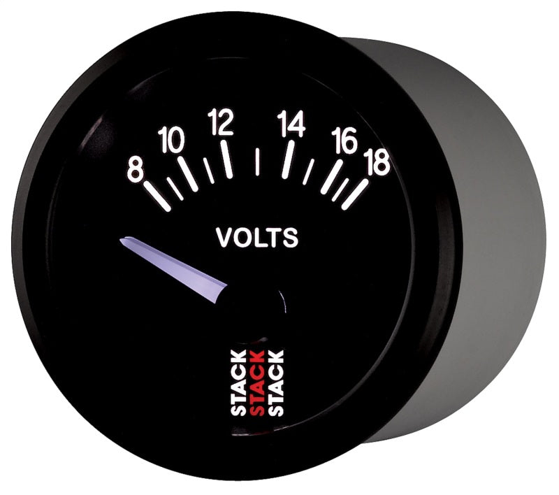 
                      
                        Autometer Stack Instruments 52mm 8-18V Electric Battery Voltage Gauge - Black
                      
                    