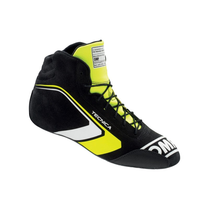 OMP Tecnica Shoes Black/Fluorescent Yellow - Size 45 (Fia 8856-2018)