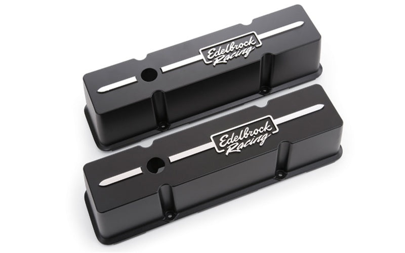 Edelbrock Valve Cover Racing Series Chevrolet 1959-1986 262-400 CI V8 Tall Black