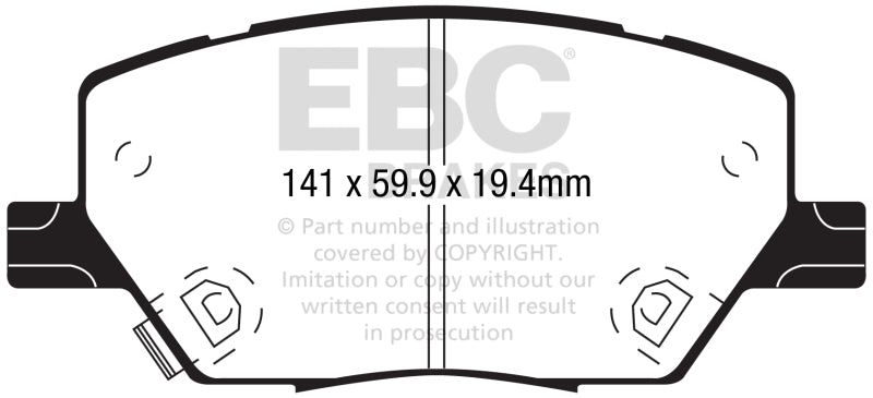 Klocki hamulcowe przednie EBC Greenstuff do Fiat 500X 1.4L Turbo (od 2015 roku)