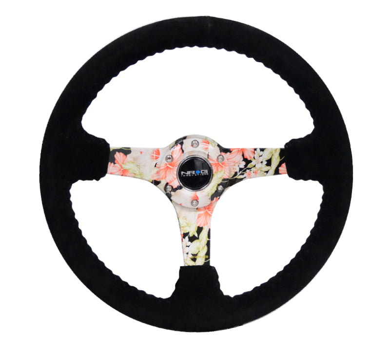 
                      
                        NRG Reinforced Steering Wheel (350mm / 3in. Deep) Blk Suede Floral Dipped w/ Blk Baseball Stitch
                      
                    