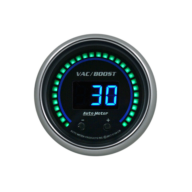 Autometer 52.4mm Black Switchable 0-1600 PSI / 0-110 BAR Vacuum/Boost Cobalt Elite Digital Gauge