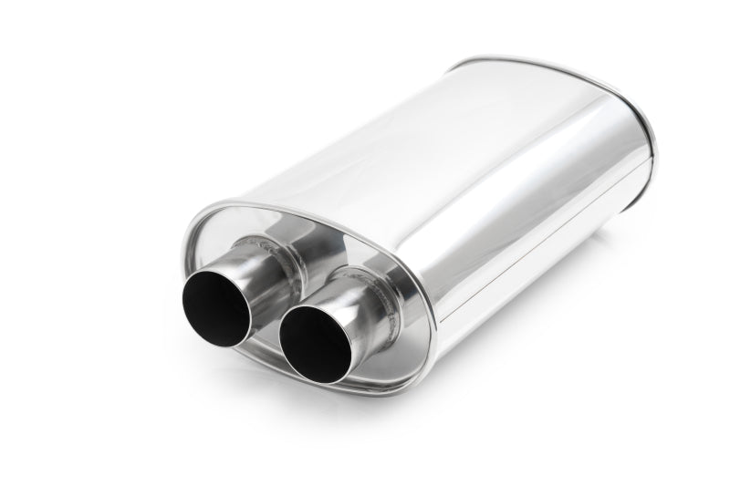 Vibrant Universal Streetpower 2.25in Stainless Steel Dual In-Out Oval Muffler