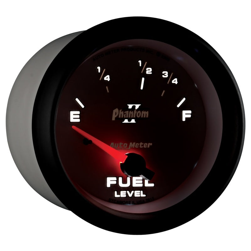 
                      
                        Autometer Phantom II 2-5/8in / 73 Ohms Empty - 10 Ohms Full Electrical Fuel Level Gauge
                      
                    