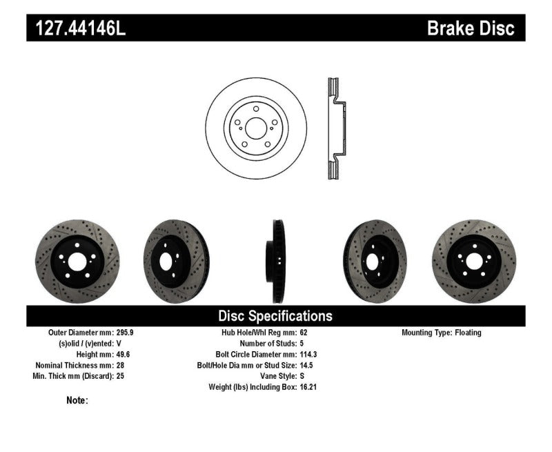 
                      
                        StopTech 07-09 Lexus ES 250/ES 300/ ES330/ES350 SportStop Slotted & Drilled Left Front Rotor
                      
                    