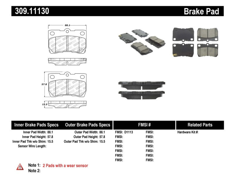 
                      
                        StopTech Performance 06 Lexus GS300/430 / 07-08 GS350 / 06-08 IS250/350 Rear Brake Pads
                      
                    