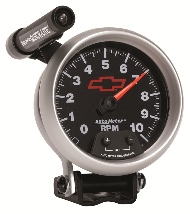 
                      
                        Autometer GM Red Bowtie Black 3-3/4in 0-10000 RPM Pedestal Mount Tachometer Quick-Lite
                      
                    