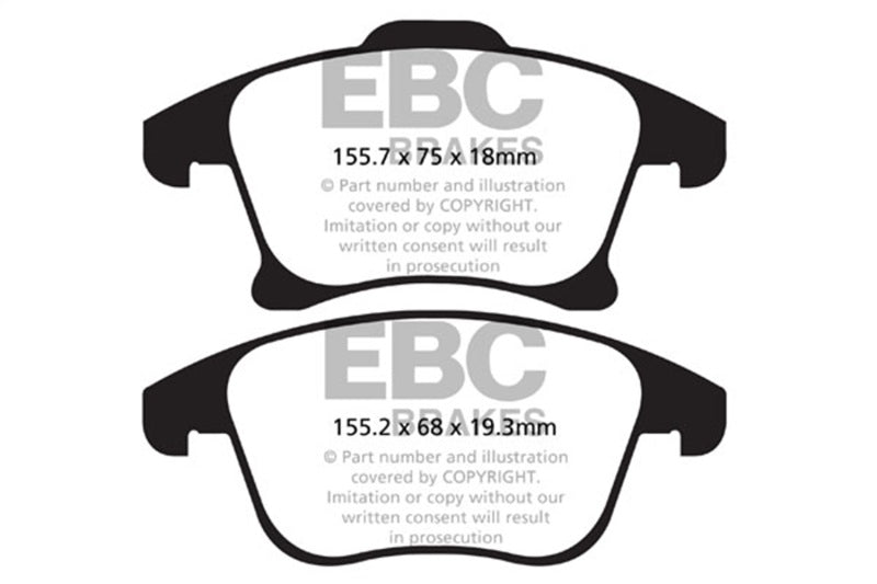 
                      
                        EBC 13+ Ford Fusion 1.6 Turbo Greenstuff Front Brake Pads
                      
                    