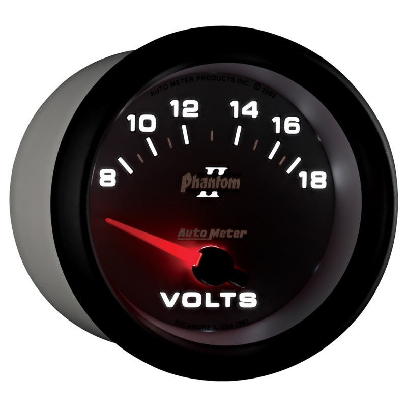 
                      
                        Autometer Phantom II 2-5/8in 18V Electric Voltmeter Gauge
                      
                    