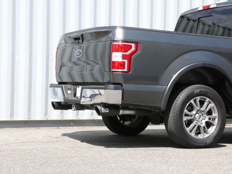 aFe Vulcan Series 3 cale 304SS Cat-Back z czarnymi końcówkami 15-20 Ford F-150 V6 2,7L/3,5L(tt) / V8 5,0L