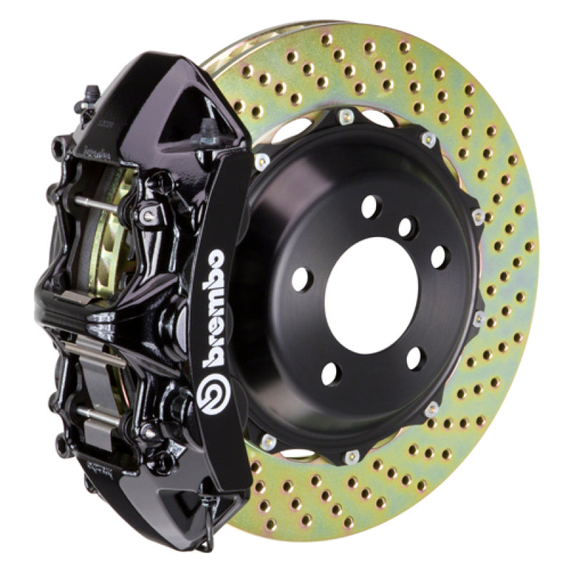 Brembo 05-11 SLK55 AMG (R171) Front GT BBK 6 Piston Cast 380x32 2pc Rotor Drilled-Black