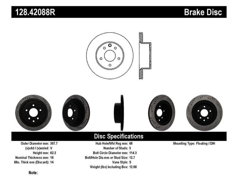 
                      
                        StopTech 08-09 Infiniti EX35 / 05-08 G35 / 09 G37 / 06-09 M35/M45 Drilled Right Rear Rotor
                      
                    