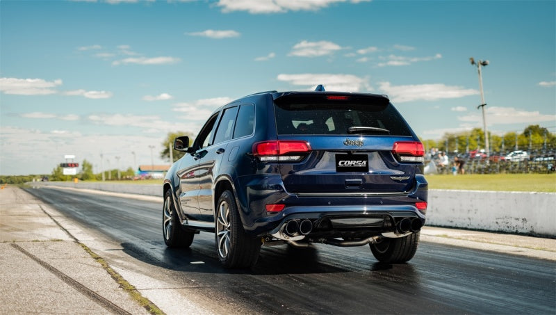 
                      
                        Corsa 2018-2021 Jeep Grand Cherokee TrackHawk 6.2L Sport Cat-Back Dual Rear Exit w/4.5in Black Tips
                      
                    