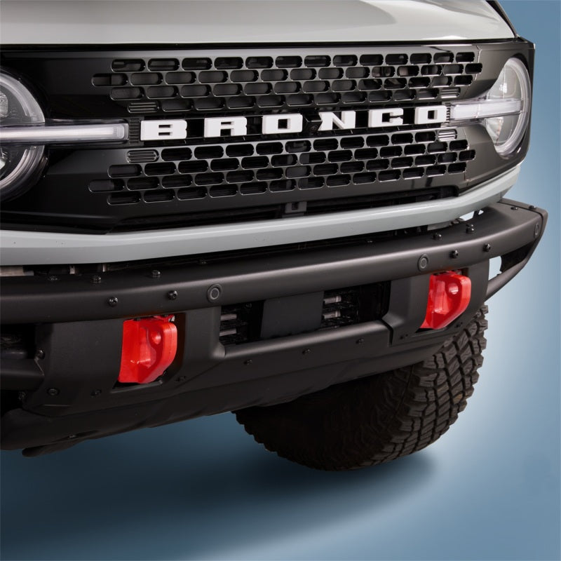 Ford Racing 2021+ Bronco Abschlepphaken für Frontstoßstange – Rot (Paar)