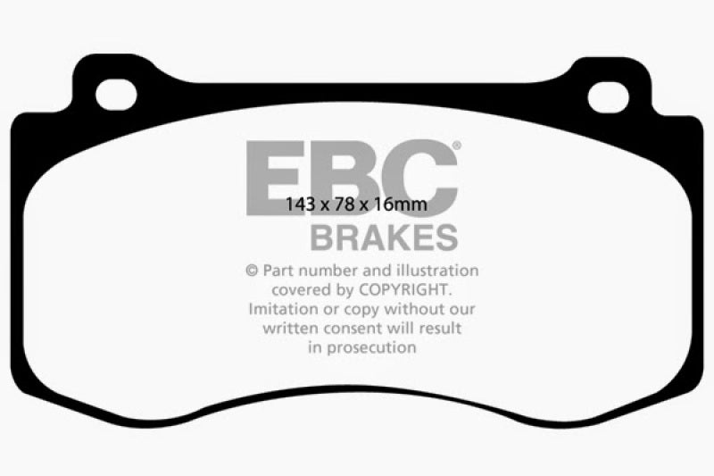 
                      
                        EBC 05-10 Chrysler 300C 6.1 SRT8 Yellowstuff Front Brake Pads (Excl 6 Piston Calipers)
                      
                    