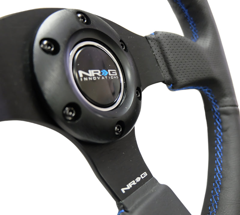 
                      
                        NRG Reinforced Steering Wheel (320mm) Black Leather w/Blue Stitching
                      
                    