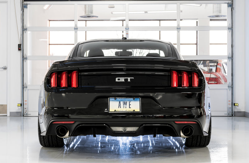 AWE Tuning S550 Mustang GT Cat-back Exhaust - Track Edition (Diamond Black Tips)