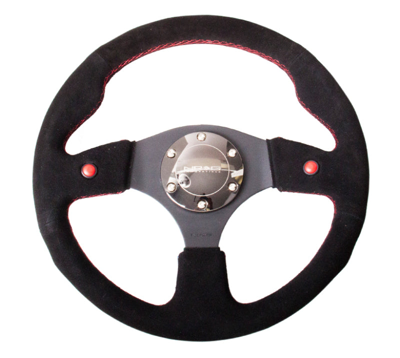 
                      
                        NRG Reinforced Steering Wheel (320mm) Blk Suede w/Dual Buttons
                      
                    