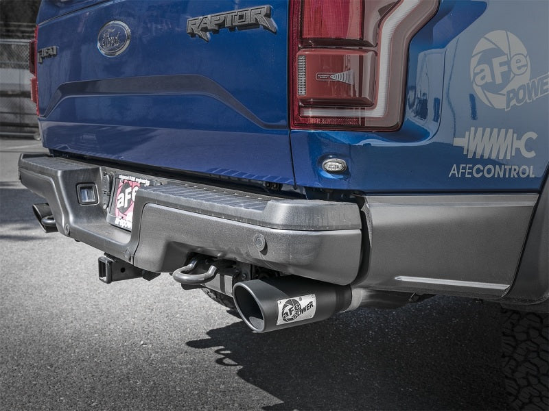 aFe MACH Force-Xp 3 cale do 3-1/2 cala 304 SS Cat-Back układ wydechowy z czarną końcówką 17-18 Ford F-150 Raptor V6 3.5L