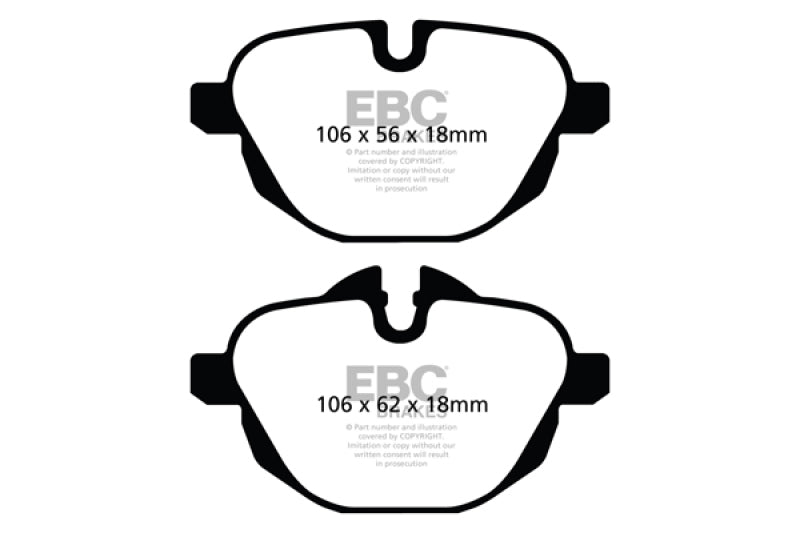 
                      
                        EBC 11+ BMW X3 2.0 Turbo (F25) Greenstuff Rear Brake Pads
                      
                    