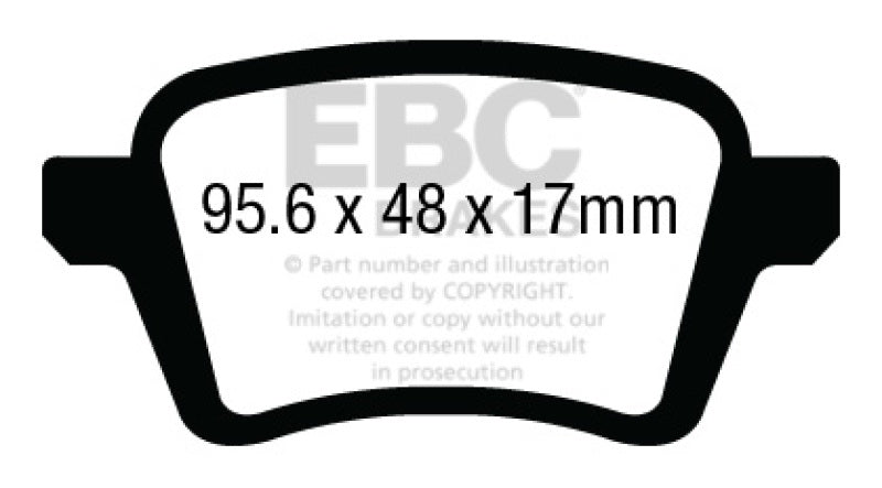 
                      
                        EBC 13+ Fiat 500L 1.4 Turbo Redstuff Rear Brake Pads
                      
                    