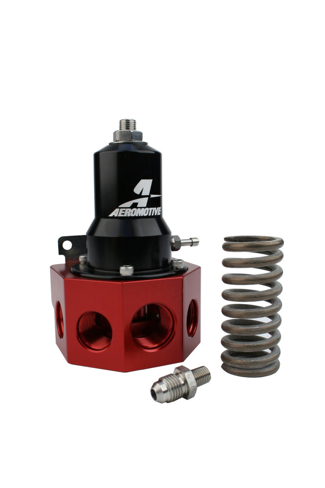 
                      
                        Aeromotive Regulator - 30-120 PSI - .500 Valve - 4x AN-08 and AN-10 inlets / AN-10 Bypass
                      
                    