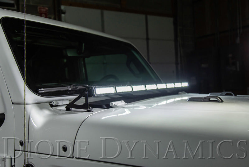 
                      
                        Diode Dynamics 18-21 Jeep JL Wrangler/Gladiator SS50 Hood LED Light Bar Kit - Amber Flood
                      
                    