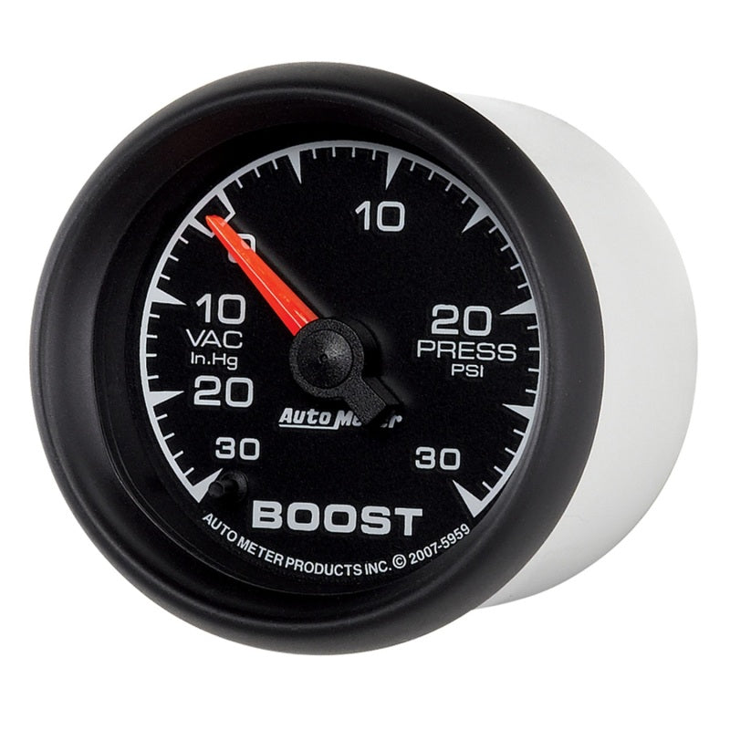 
                      
                        Autometer ES 52mm Full Sweep Electronic 30 In Hg-Vac/30 PSI Vacuum/Boost Gauge
                      
                    