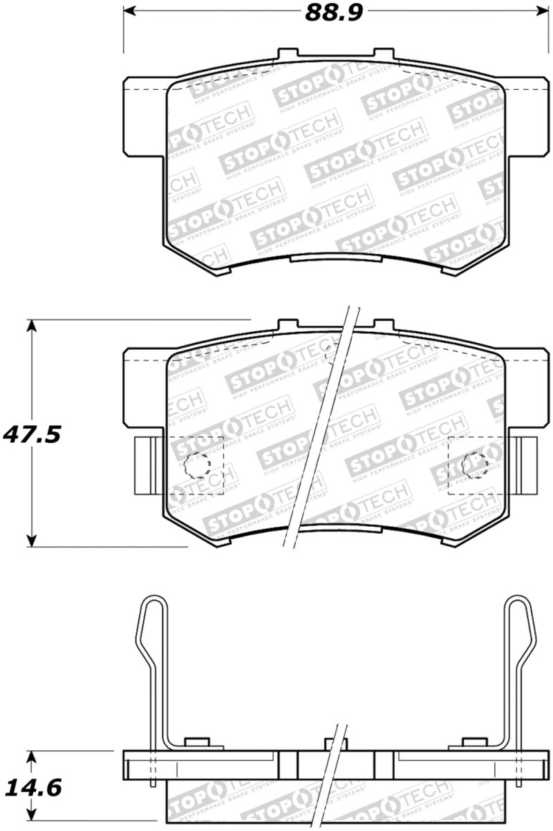 StopTech Performance 2000-2009 Honda S2000 Rear Sport Brake Pads