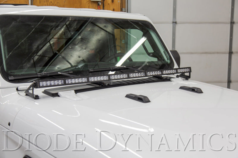 
                      
                        Diode Dynamics 18-21 Jeep JL Wrangler/Gladiator SS50 Hood LED Light Bar Kit - White Driving
                      
                    