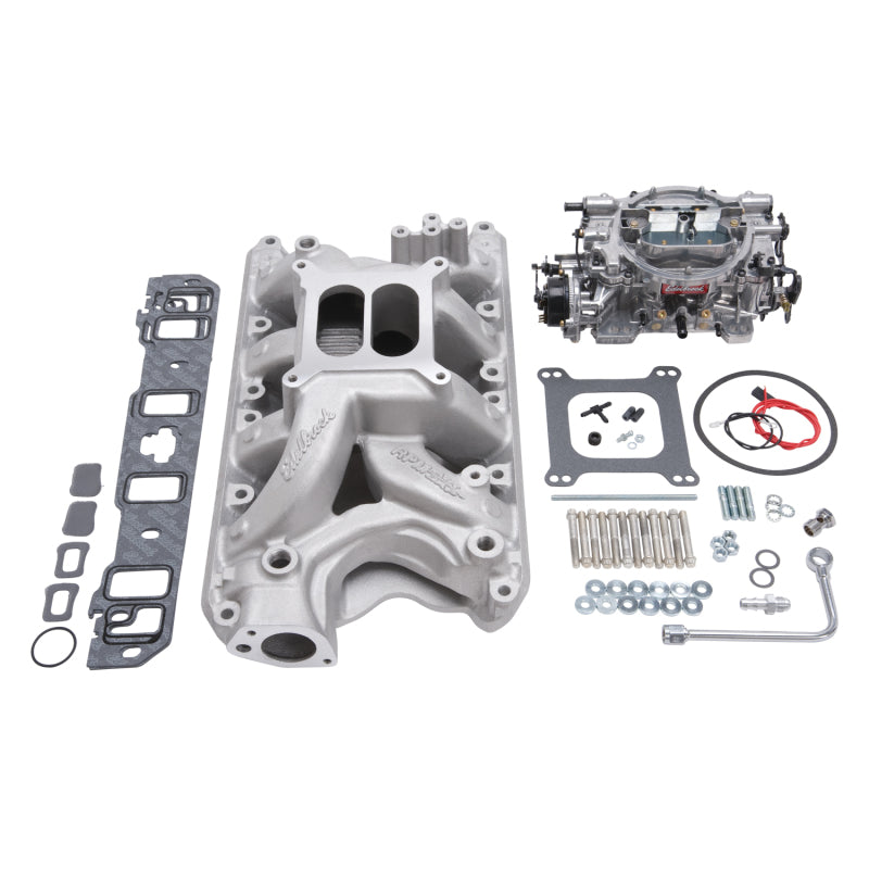 
                      
                        Edelbrock Manifold And Carb Kit Performer RPM Air-Gap Small Block Ford 351W Natural Finish
                      
                    