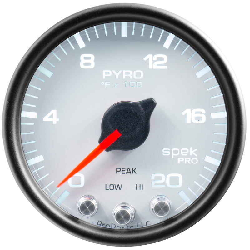 
                      
                        Autometer Spek-Pro Gauge Pyro. (Egt) 2 1/16in 2000f Stepper Motor W/Peak & Warn Wht/Blk
                      
                    