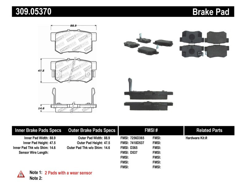 
                      
                        StopTech Performance 00-09 Honda S2000 / 92-07 Accord / 04-10 Acura TSX / 02-06 RSX Rear Brake Pads
                      
                    