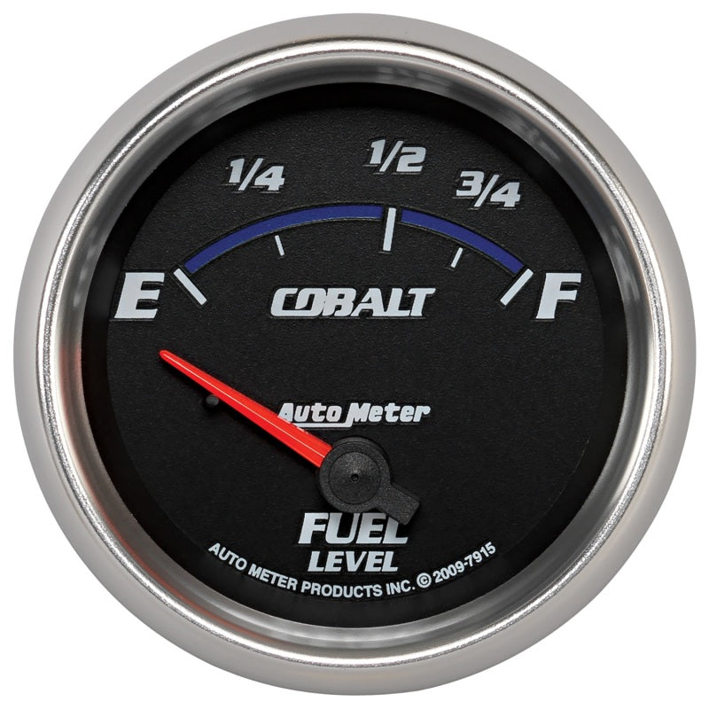 AutoMeter Gauge Fuel Level 2-5/8in. 73 Ohm(e) to 10 Ohm(f) Elec Cobalt