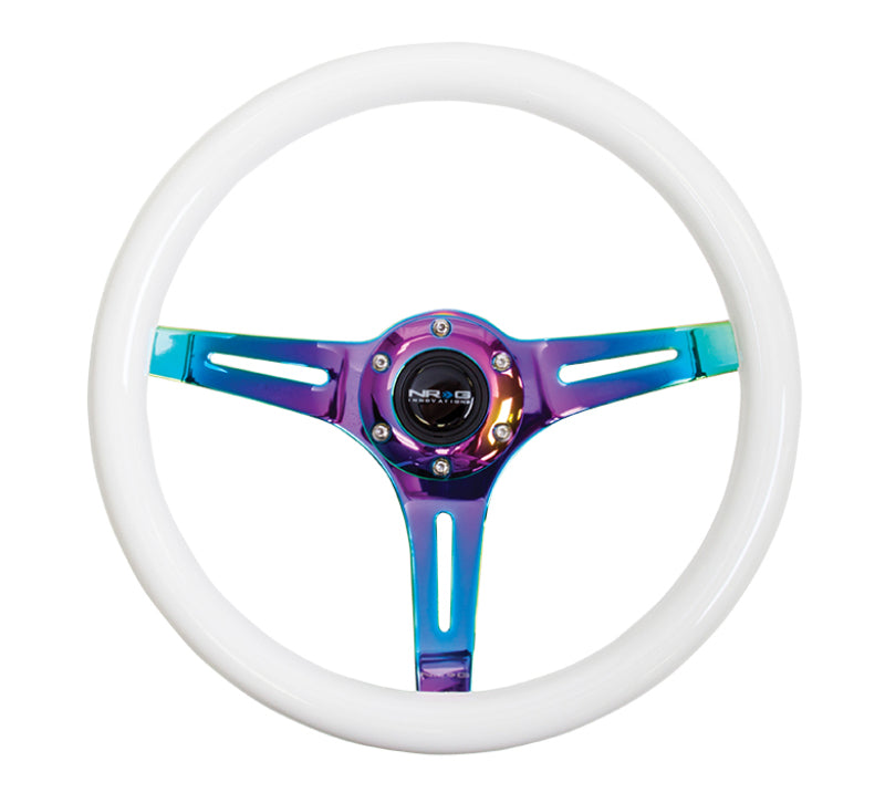 
                      
                        NRG Classic Wood Grain Steering Wheel (350mm) Glow-N-The-Dark Green Grip w/Neochrome 3-Spoke Center
                      
                    