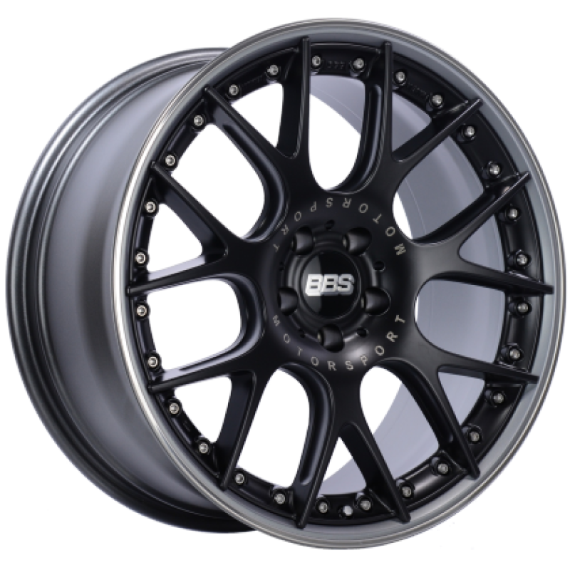 BBS CH-RII 20x10.5 5x112 ET35 Satin Black Center Platinum Lip SS Rim Prot Wheel -82mm PFS/Clip Req