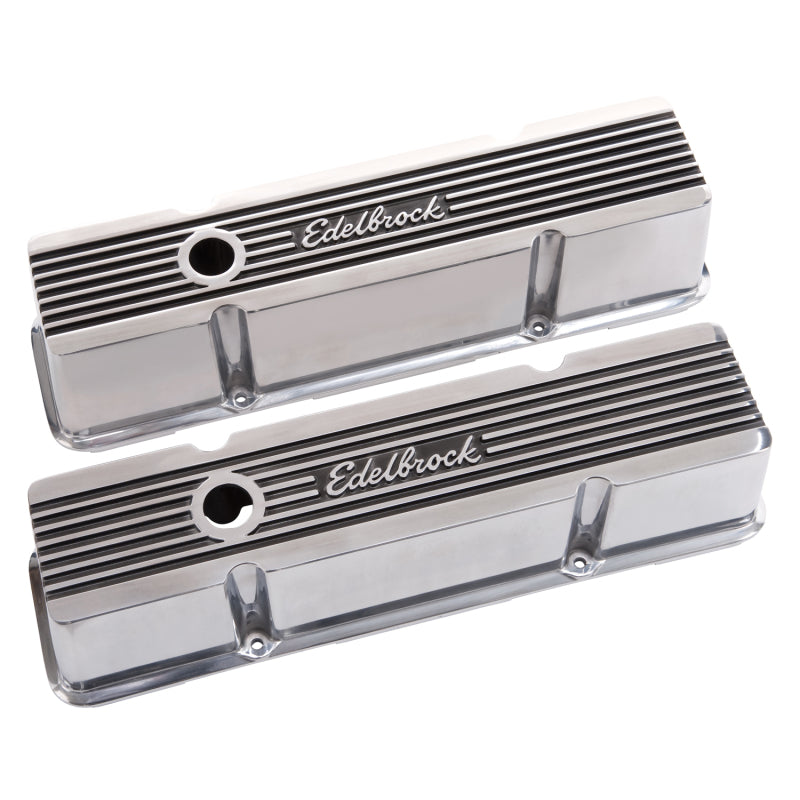 
                      
                        Edelbrock Ventildeckel Elite II Serie Chevrolet 1959-1986 262-400 CI V8 Hoch poliert
                      
                    