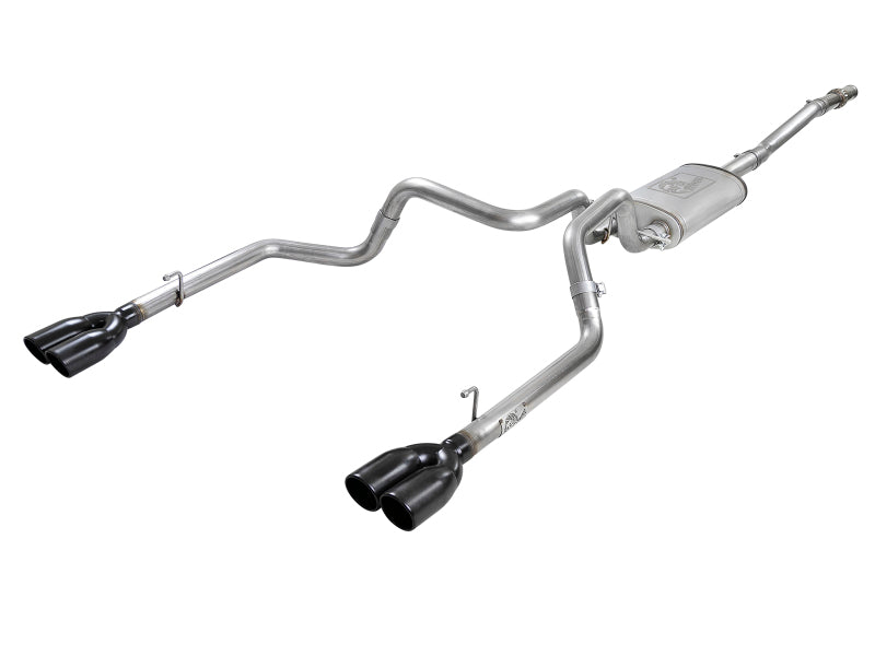 aFe Vulcan Series 3 cale-2,5 cala 304 SS układ wydechowy cat-back 2019 GM Silverado / Sierra 1500 V8-5.3L z czarnymi końcówkami